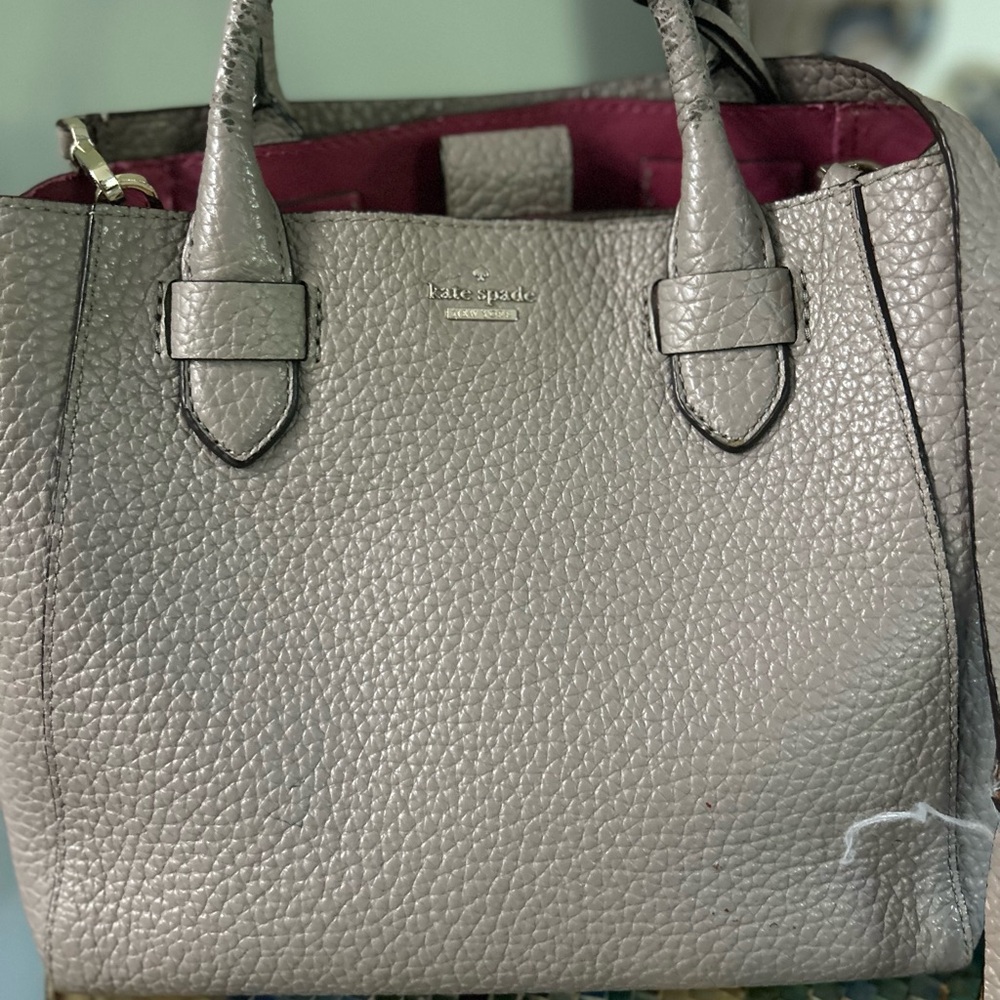 Kate Spade Textured Gray Leather Tote